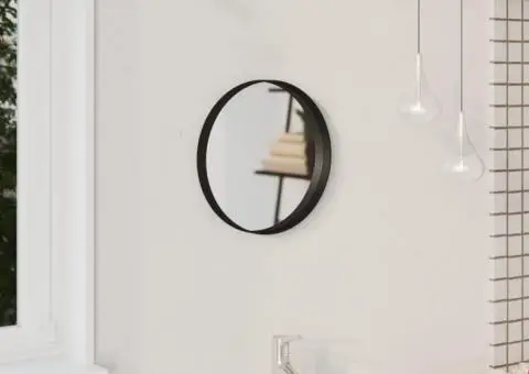 Oglindă de perete, negru, 30 cm - 1/5