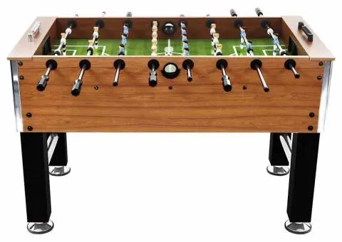 Masă de fotbal, maro deschis/negru, 140x74,5x87,5cm, oțel, 60kg - 2/5