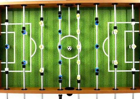 Masă de fotbal, maro deschis/negru, 140x74,5x87,5cm, oțel, 60kg - 4/5