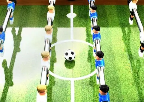 Masă de fotbal, maro deschis/negru, 140x74,5x87,5cm, oțel, 60kg - 5/5