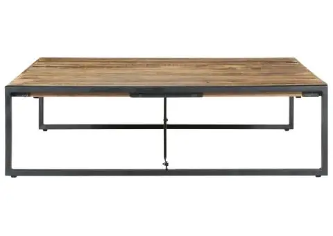 Măsuță de cafea, 140 x 140 x 40 cm, lemn de mango nefinisat - 3/5