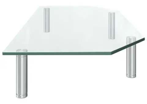 Suport de monitor, 60x26x8,6 cm, transparent, sticlă - 4/5