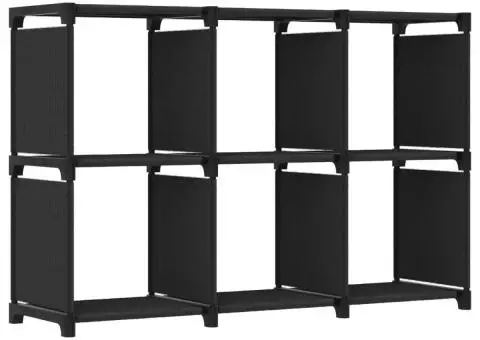 Raft expunere 6 cuburi negru 103x30x72,5 cm, material textil - 1/5