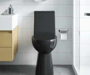 vidaXL Toaletă fără bord 7 cm înălțime suplimentară închidere ușoară ceramică neagră