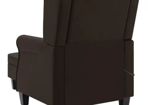 Fotoliu de masaj cu taburet, maro închis, material textil - 5/5