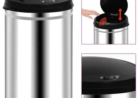 Coș de gunoi automat cu senzor, 30 L, oțel inoxidabil - 1/5