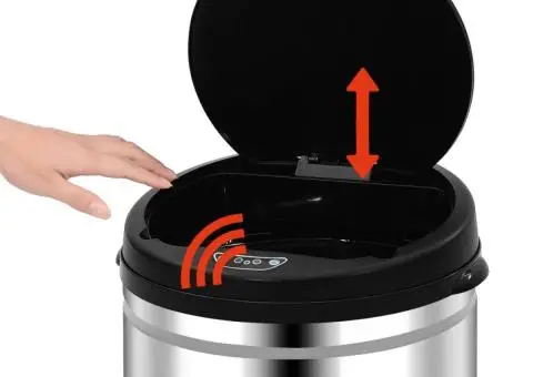 Coș de gunoi automat cu senzor, 30 L, oțel inoxidabil - 5/5