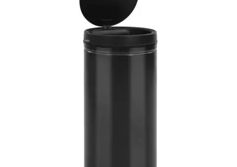 Coș de gunoi automat cu senzor, 80 L, negru, oțel carbon - 3/5