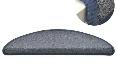 Covorașe pentru trepte scară, 15 buc., gri/albastru, 56x17x3 cm - 4/5