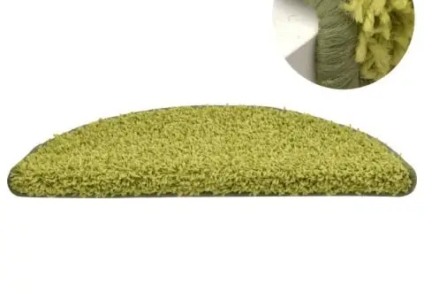 Covorașe pentru trepte scară, 15 buc., verde, 65 x 21 x 4 cm - 4/5