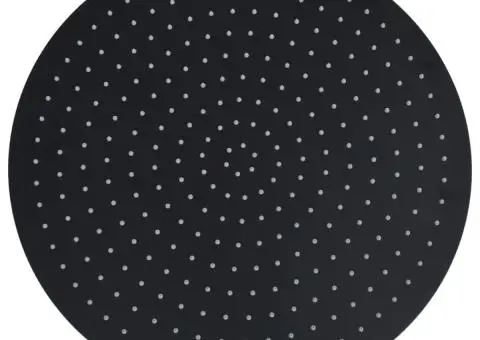 Cap de duș tip ploaie rotund, negru, 50 cm, oțel inoxidabil - 2/5