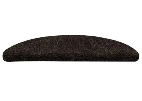 Covorașe pentru scări autoadezive, 15 buc., 56x17x3 cm, maro închis, semirotunde - 4/5