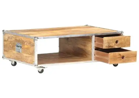 Masuță de cafea, 89x59x33 cm, lemn masiv de mango nefinisat - 2/5