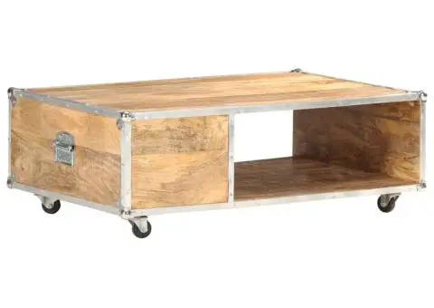 Masuță de cafea, 89x59x33 cm, lemn masiv de mango nefinisat - 4/5