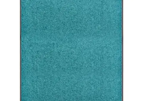 Covoraș de ușă lavabil cyan 90x120 cm - 1/5