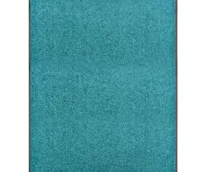 vidaXL Covoraș de ușă lavabil cyan 90x120 cm