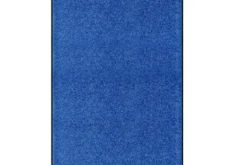 Covoraș de ușă lavabil albastru 90x150 cm - 1/5