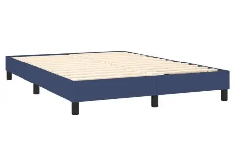 Pat cu arcuri, saltea și LED, albastru, 140x190 cm, textil - 5/5