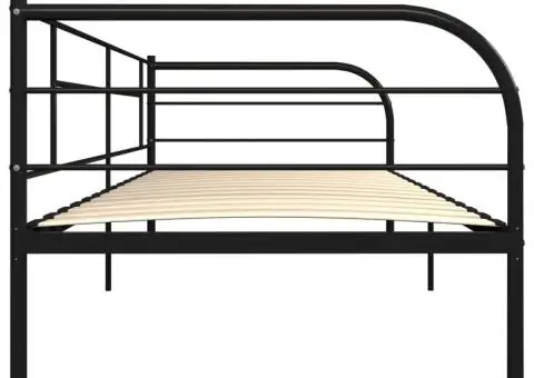 Cadru pat de zi, negru, 90 x 200 cm, metal - 5/5