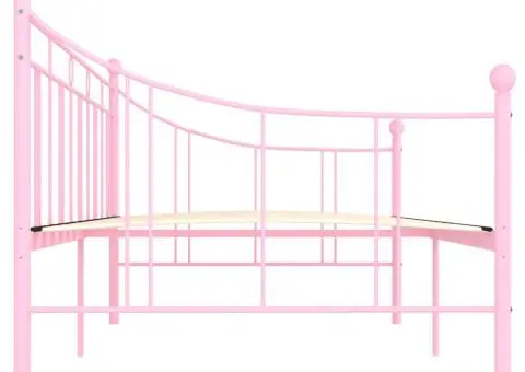 Cadru de pat, roz, 90 x 200 cm, metal - 5/5