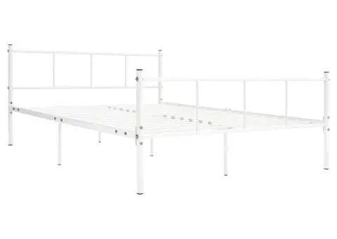 Cadru de pat, alb, 120 x 200 cm, metal - 2/5