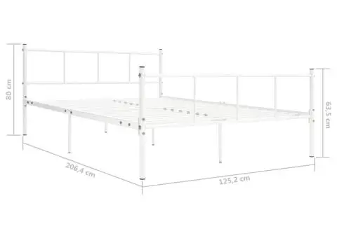 Cadru de pat, alb, 120 x 200 cm, metal - 5/5