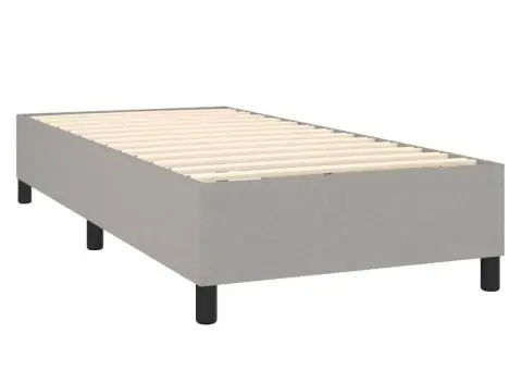 Pat cu arcuri, saltea și LED, gri deschis, 80x200 cm, textil - 5/5