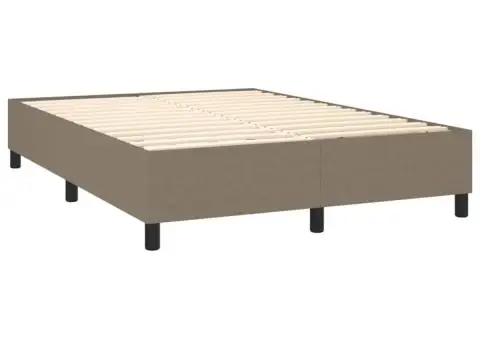 Pat cu arcuri, saltea și LED, gri taupe, 140x200 cm, textil - 5/5