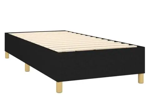 Pat cu arcuri, saltea și LED, negru, 80x200 cm, textil - 5/5