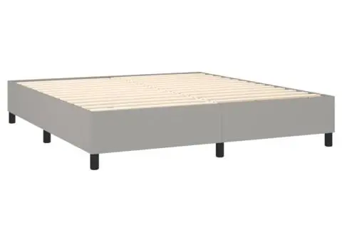 Pat cu arcuri, saltea și LED, gri deschis, 180x200 cm, textil - 5/5