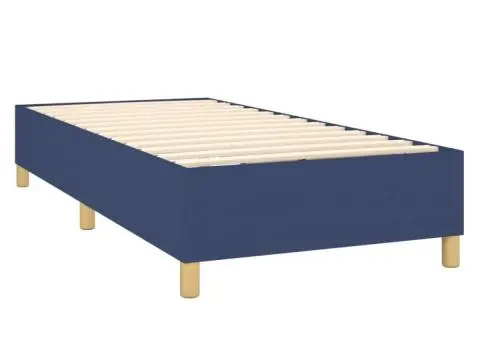 Pat cu arcuri, saltea și LED, albastru, 90x200 cm, textil - 5/5