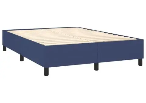 Pat cu arcuri, saltea și LED, albastru, 140x190 cm, textil - 5/5