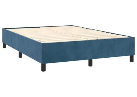 Pat cu arcuri, saltea și LED, gri închis, 140x200 cm, catifea - 5/5