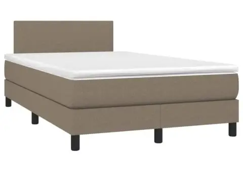 Pat box spring cu saltea, gri taupe, 120x200 cm, textil - 3/5