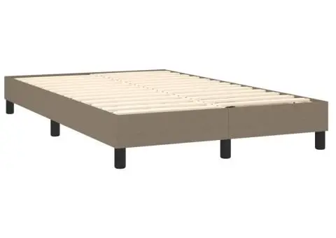 Pat box spring cu saltea, gri taupe, 120x200 cm, textil - 4/5