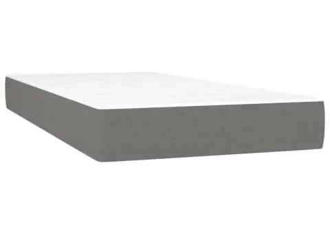 Pat box spring cu saltea, gri închis, 90x200 cm, textil - 5/5