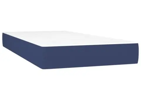 Pat box spring cu saltea, albastru, 80x200 cm, textil - 5/5