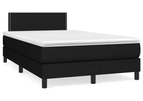 Pat box spring cu saltea, negru, 120x200 cm, textil - 2/5