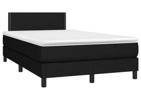 Pat box spring cu saltea, negru, 120x200 cm, textil - 3/5