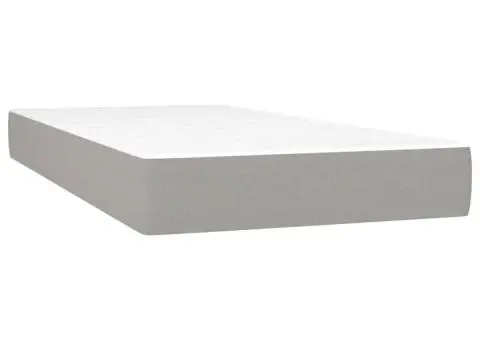 Pat box spring cu saltea, gri deschis, 100x200 cm, textil - 5/5