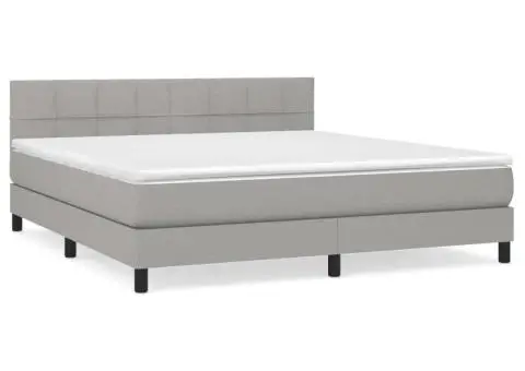 Pat continental, gri deschis, 180x200 cm, material textil - 2/5