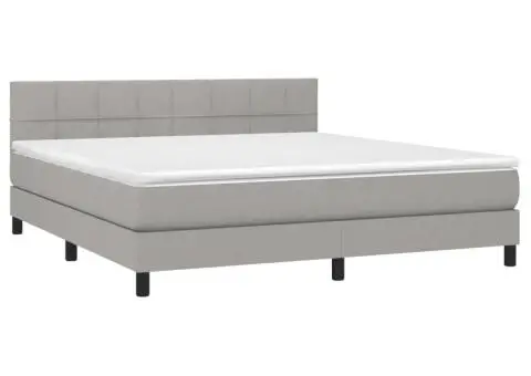 Pat continental, gri deschis, 180x200 cm, material textil - 3/5