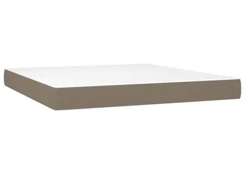 Pat continental cu saltea, gri taupe, 180x200 cm, textil - 5/5