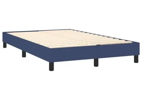 Pat box spring cu saltea, albastru, 120x200 cm, textil - 4/5