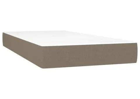 Pat box spring cu saltea, gri taupe, 200x200 cm, textil - 5/5
