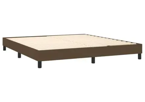 Pat continental cu saltea maro închis 180x200cm material textil - 4/5