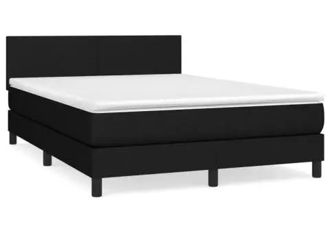 Pat box spring cu saltea, negru, 140x190 cm, textil - 2/5