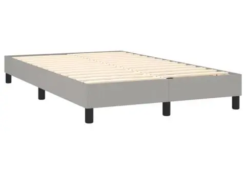 Pat box spring cu saltea, gri deschis, 120x200 cm, textil - 4/5