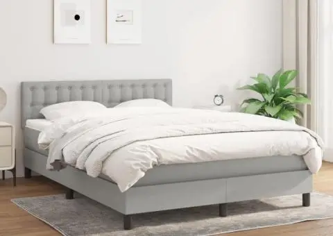 Pat continental, gri deschis, 140x200 cm, material textil - 1/5