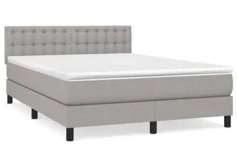 Pat continental, gri deschis, 140x200 cm, material textil - 2/5